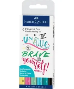 Faber Castell Pitt Artist Pen India ink pen set of 6 Lettering, Pastel